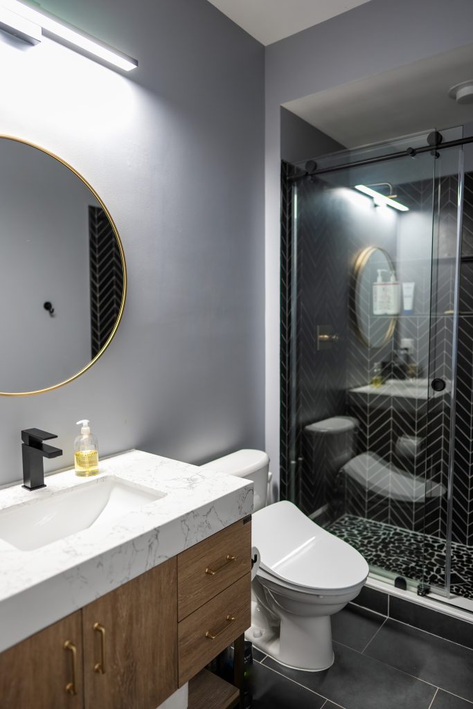 moody bathroom interior design and remodel